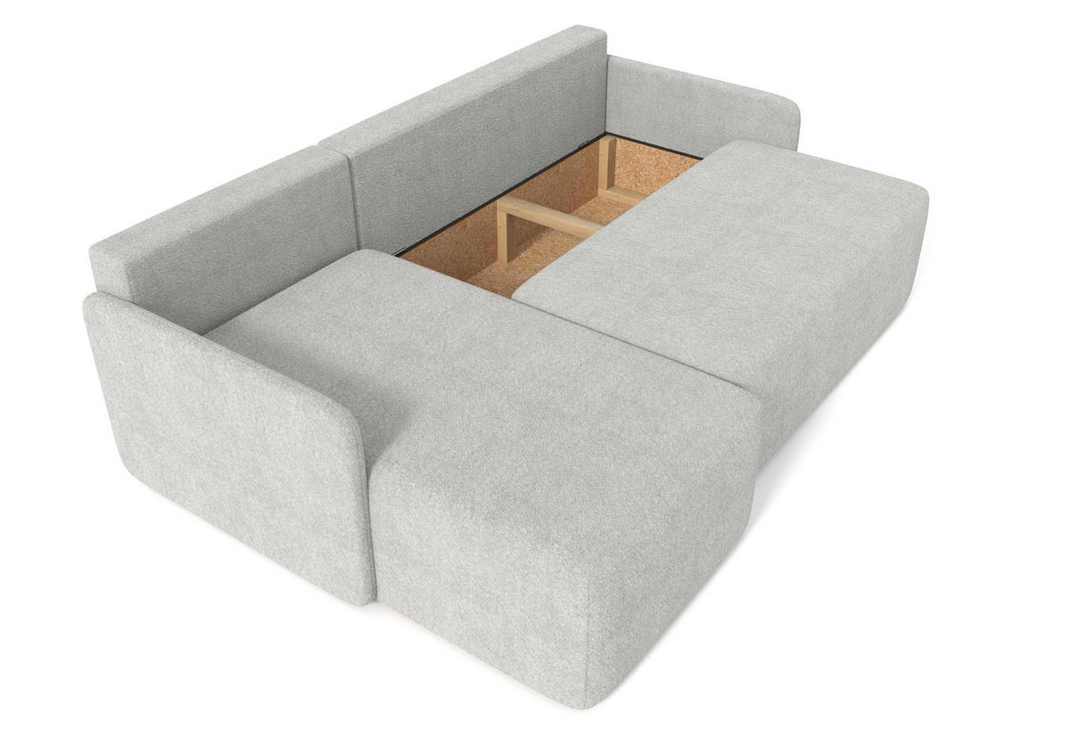 ECKSOFA MONDI Hellgrau - Hellgrau/Schwarz, Kunststoff/Textil (212/142cm) - Luxkor24