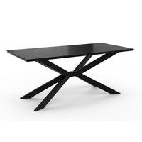 ESSTISCH 190 cm in Schwarz Marmor-Optik - Schwarz, Metall (90/190/76.5cm) - Home Collective
