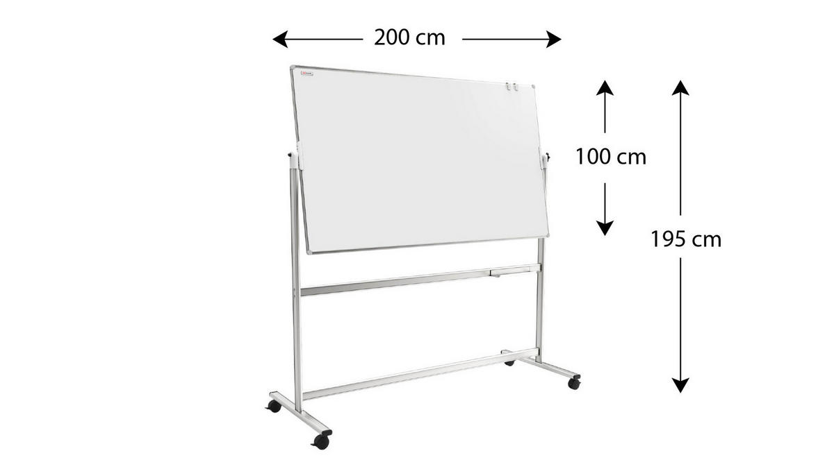 MOBILES Whiteboard 200x100cm - Weiß, Metall (200/100/2cm) - ALLboards