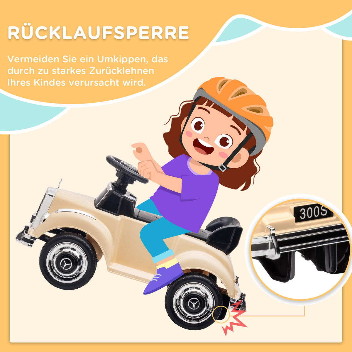 RUTSCHAUTO, Beige, Kunststoff, Metall - Beige, Kunststoff (77.5/41.5/45cm) - AIYAPLAY