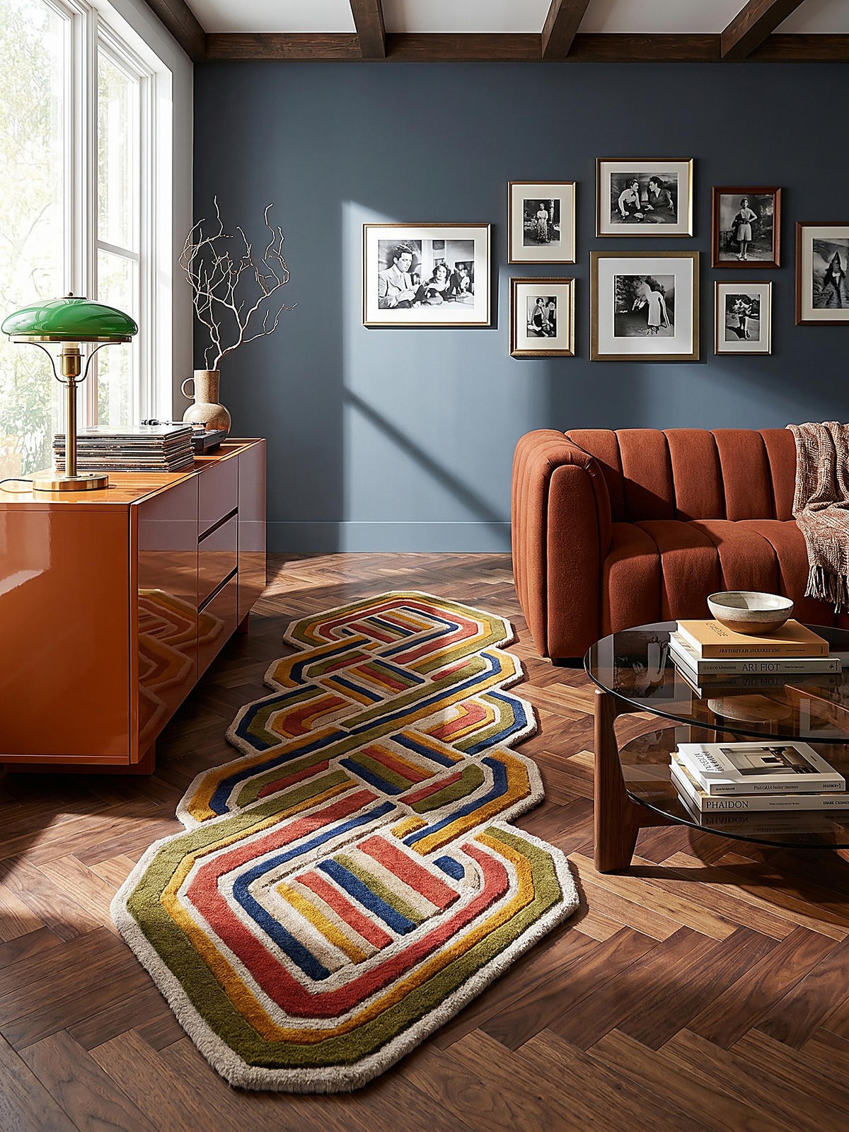 TEPPICH aus Wolle SOAR in Terrakotta, geometrisch, 80 x 300 cm - Rot, Textil (80/300cm) - KADIMA DESIGN
