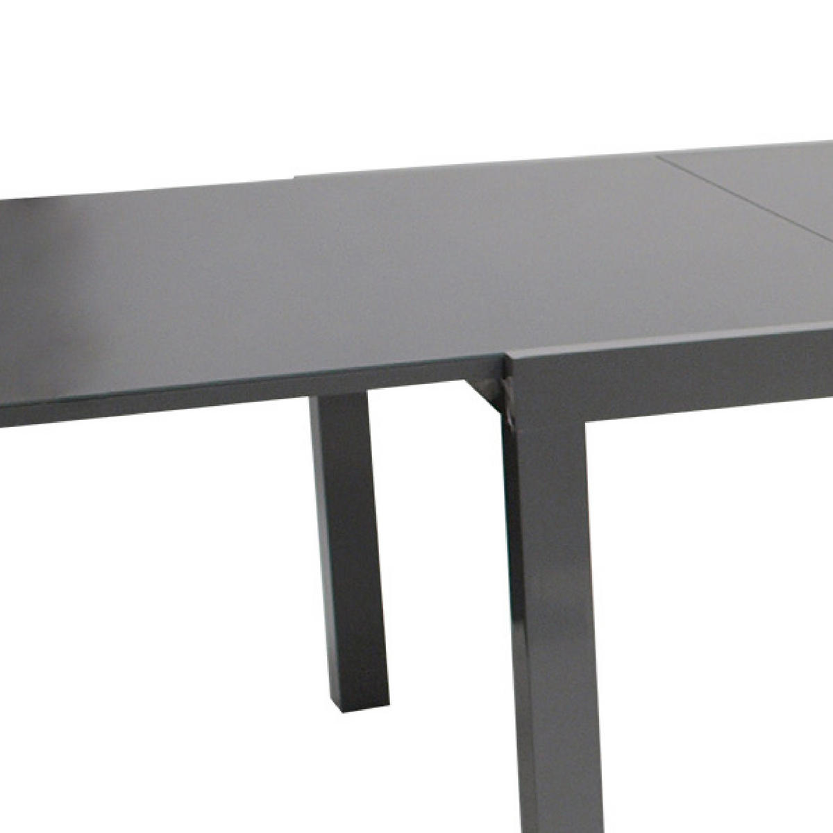 AUSZIEHTISCH Ashford - Esstisch mit Gestell aus Aluminium grau, Tischplatte Glas - Ausziehbar von 180cm auf 240cm. BxTxH: - Grau, Metall (240/100/75cm) - TPFGarden