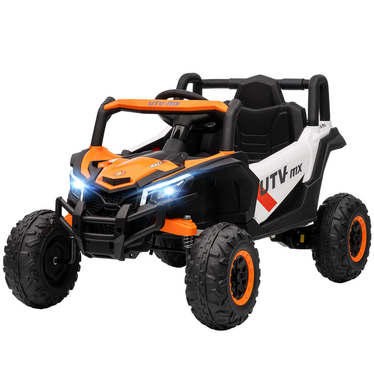 ELEKTROAUTO DE-06171 mit Fernbedienung und 4-Rad-Federung Orange - Orange, Kunststoff/Metall (96/61/56cm) - ComfortXL