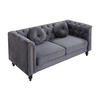SOFA 2-Sitzer - Samt - Anthrazit - TURNER - Anthrazit, Textil (163/79/77cm) - Vente-Unique