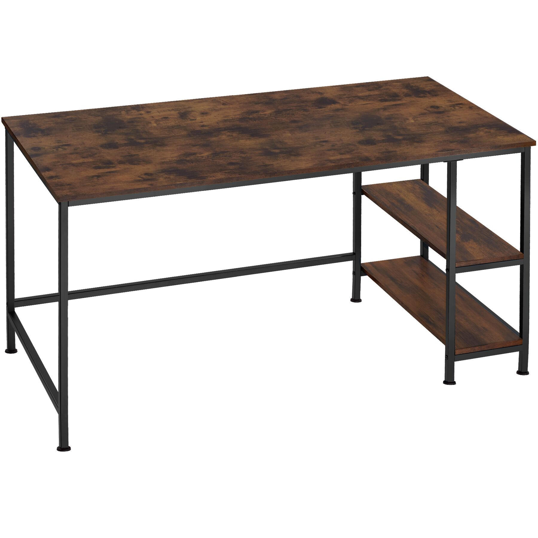 COMPUTERTISCH Canton,120 x 60 x 75,5 cm,Industrial Holz dunkel, rustikal - Rostfarben, Holzwerkstoff (120/60/75.5cm) - tectake