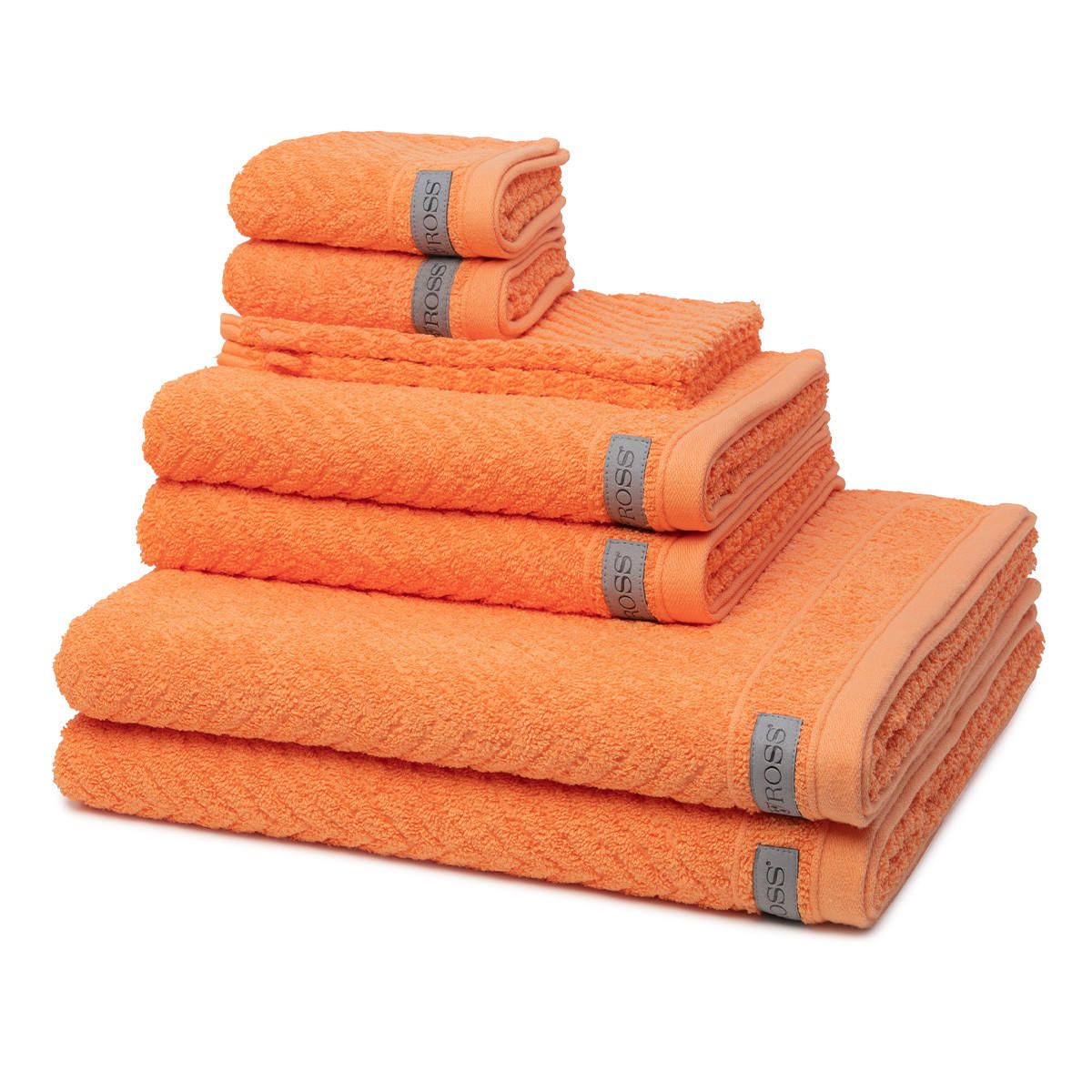 FROTTIERSET Smart 8-teilig - Orange, Textil (50/100cm) - Ross