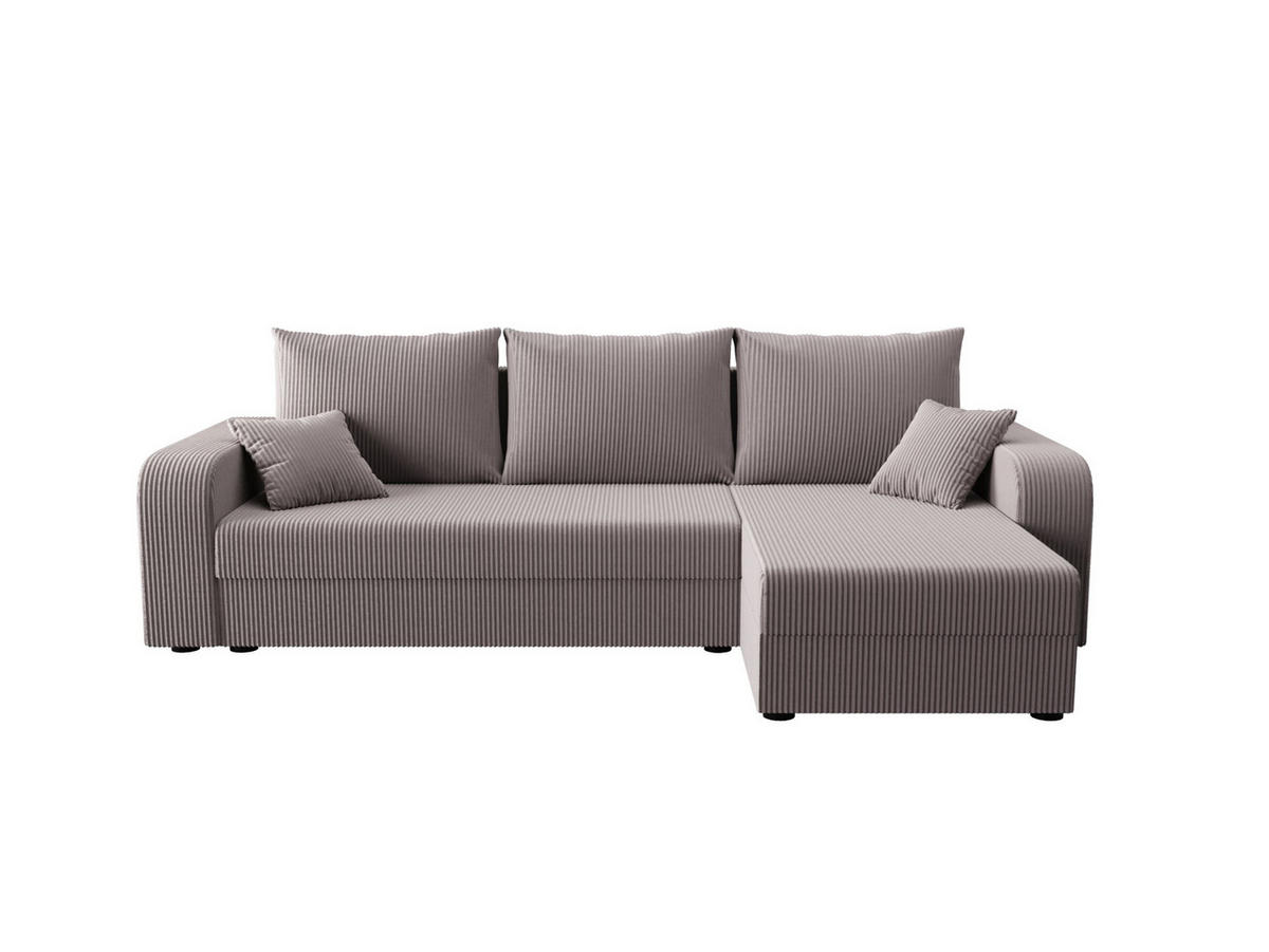 ECKSOFA HEWLET L BIS Zoom 19 Rechts mit Schlaffunktion - Grau, Textil (240/140cm) - Bedante