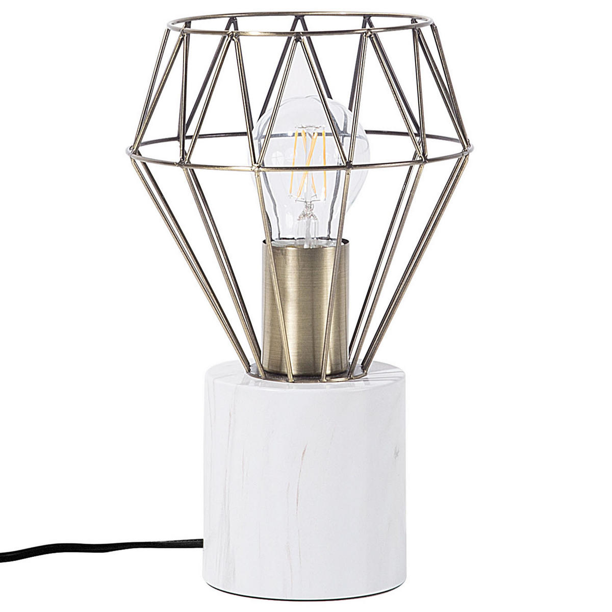 TISCHLAMPE Mooni 17/17/28 cm - Messingfarben, Metall (17/17/28cm) - Beliani