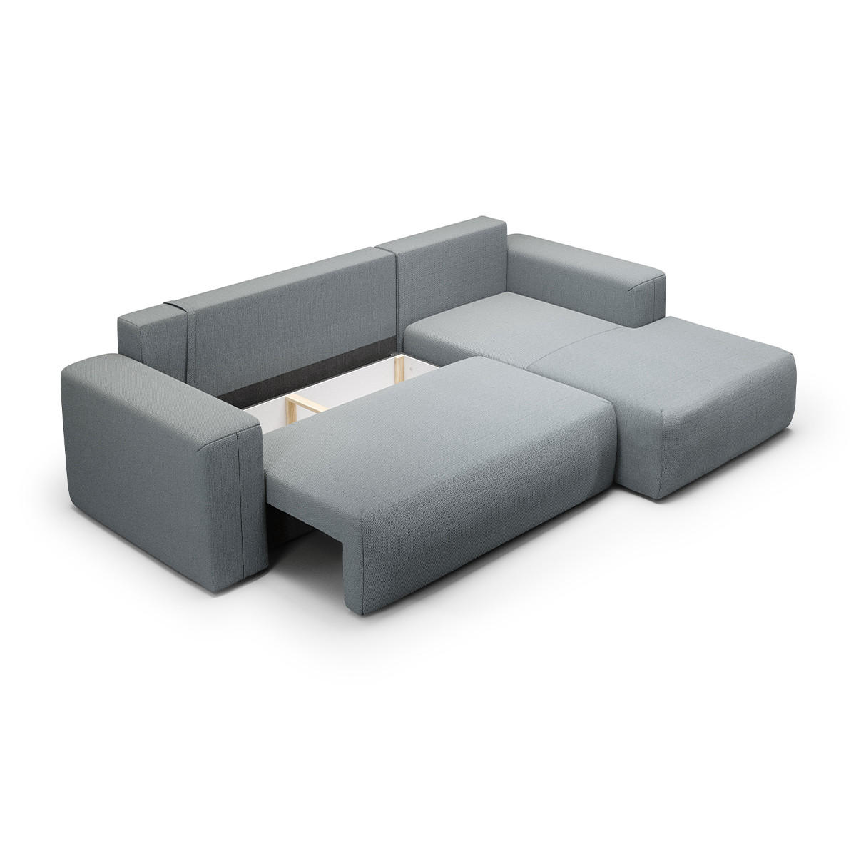 ECKSOFA Bliss 3 Sitzplätze Grau - Grau, Holz (268/163cm) - Petits-meubles