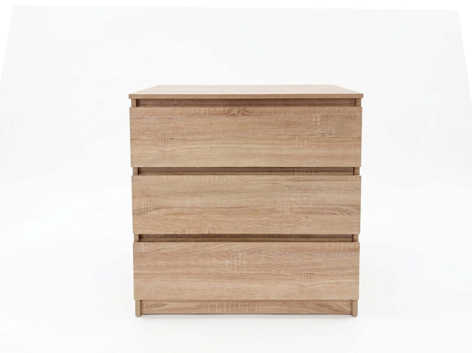 KOMMODE mit drei Schubladen in Sonoma - Sonoma Eiche, Holzwerkstoff (70/77/40cm) - Home Collective