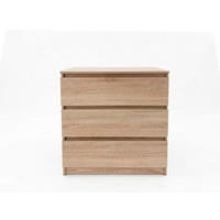 KOMMODE mit drei Schubladen in Sonoma - Sonoma Eiche, Holzwerkstoff (70/77/40cm) - Home Collective