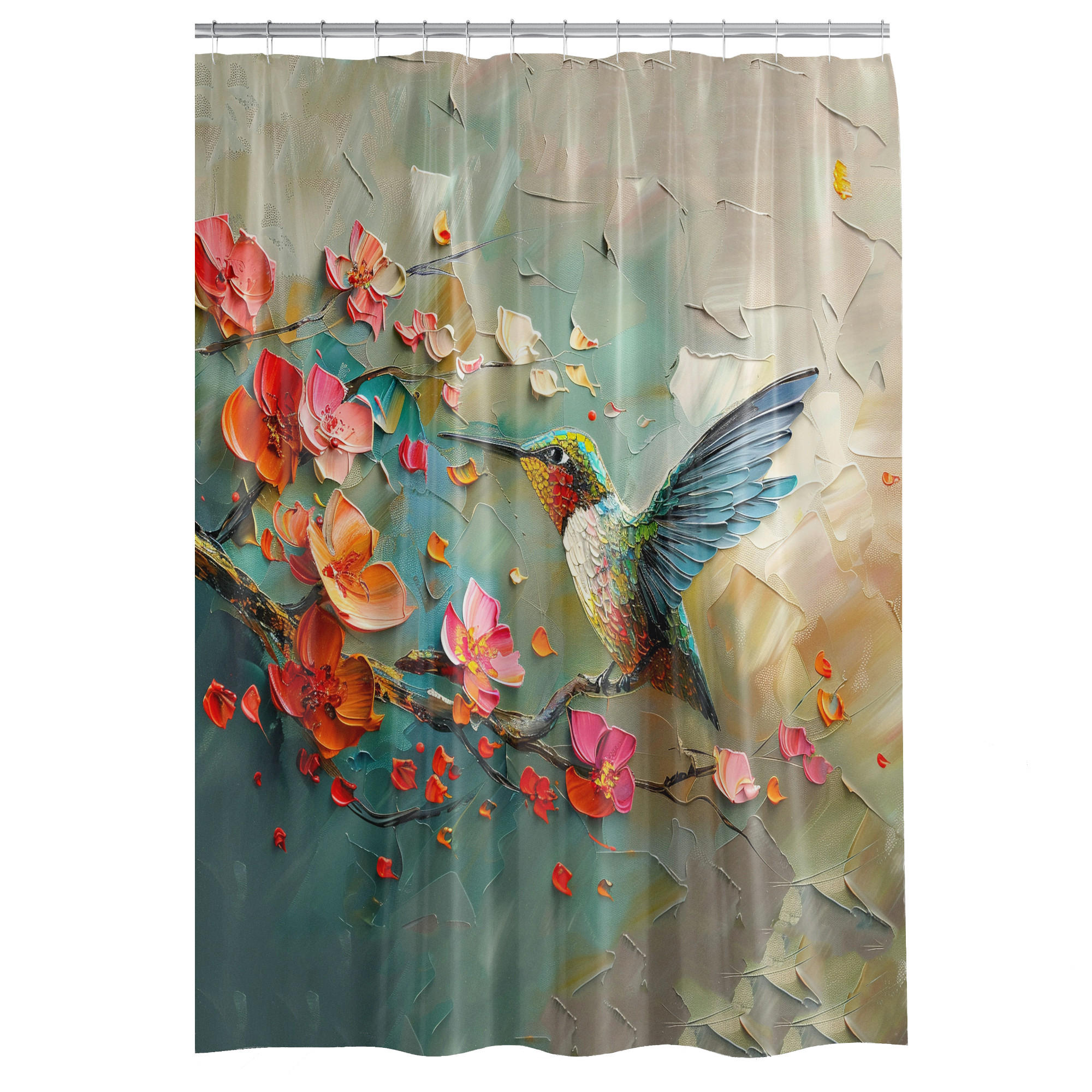 DUSCHVORHANG Petalo 180 x 200 cm - Rosa, Textil (180/200cm) - Sanilo