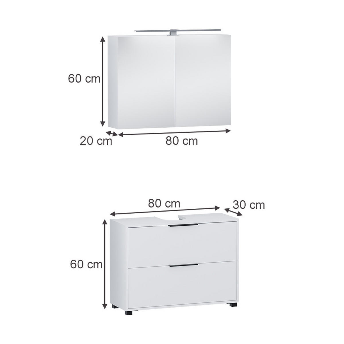 KOUPELNOVÝ NÁBYTEK Alina Bílá - bílá, kompozitní dřevo (80/60/30cm) - Vicco