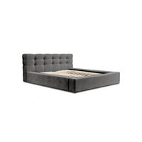 POLSTERBETT aus Velvet Gretta 180x200 cm, Dunkelgrau - Dunkelgrau, Textil (180/200cm) - Fedve