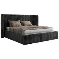 POLSTERBETT GOLETTA CLASSIC 200/200 - Dunkelgrau Plüsch - Multipocket-Matratze - Dunkelgrau, Textil (200/200cm) - MKS