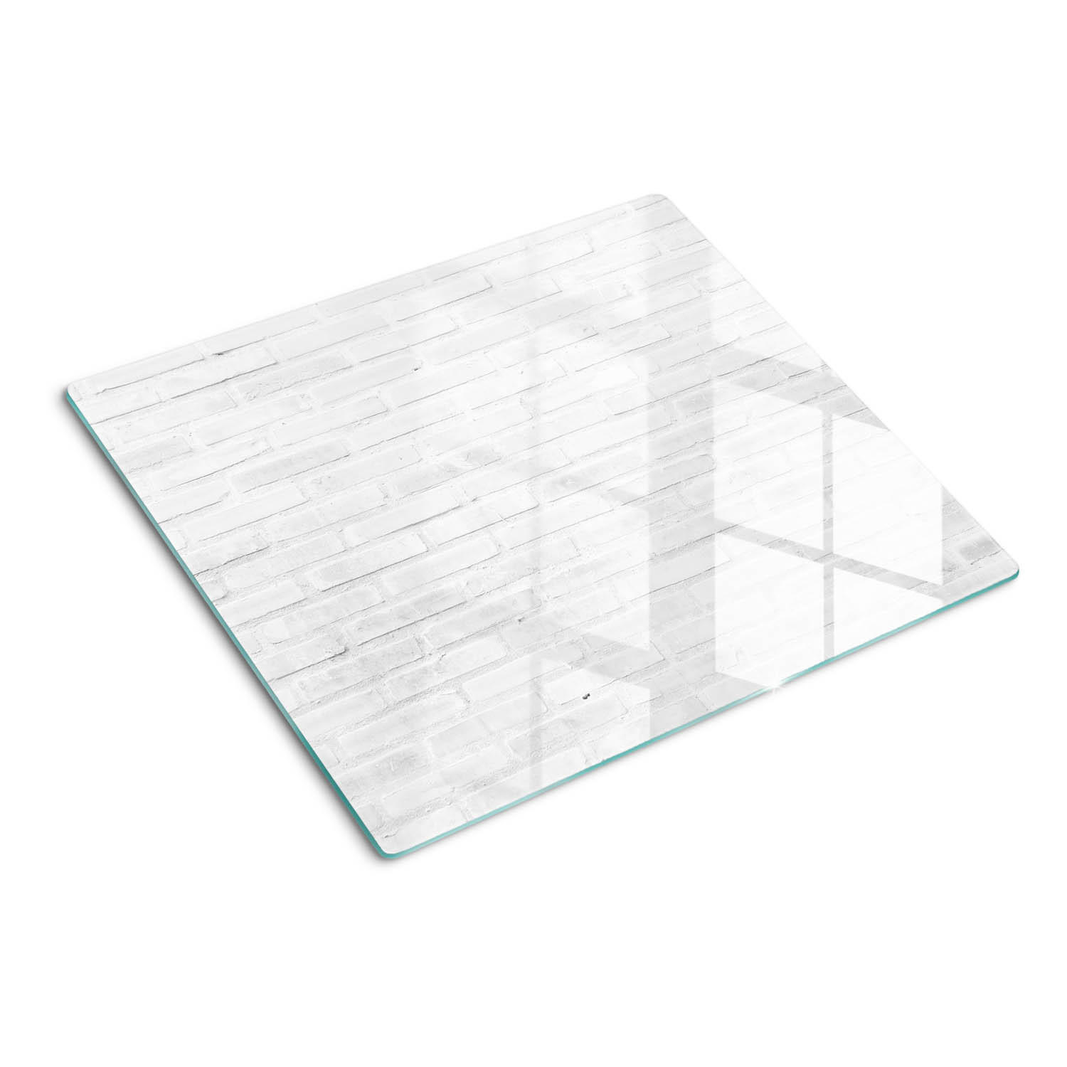 GLASPLATTE 60x52 cm Ziegelmauer - Weiß, Glas (60/0.4/52cm) - TULUP