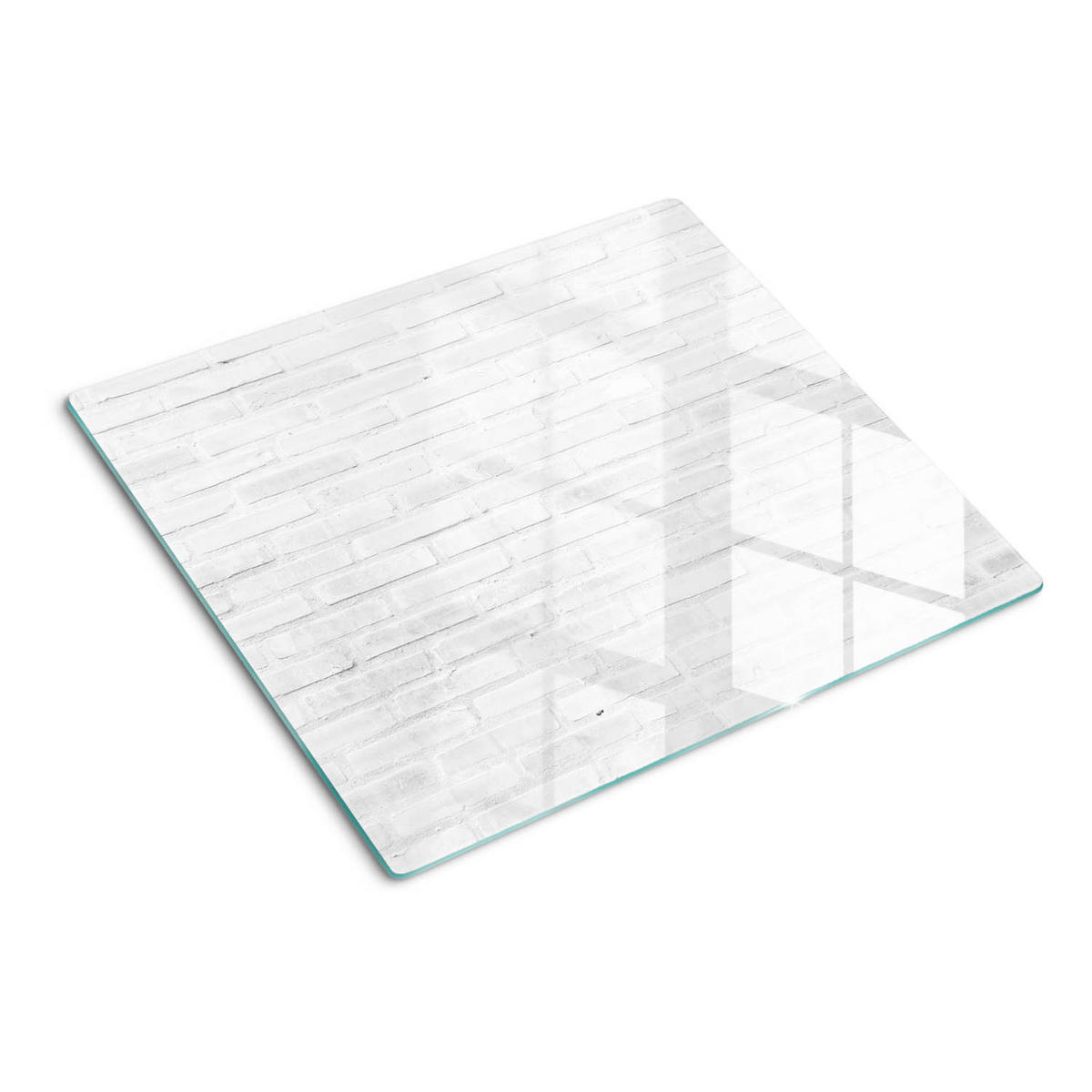 GLASPLATTE 60x52 cm Ziegelmauer - Weiß, Glas (60/0.4/52cm) - TULUP
