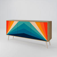 SIDEBOARD PRISM CONCUSSION, Eicheneffekt, 164,5x42x77,5 cm, 3 Türen - Eichefarben/Buchefarben, Holzwerkstoff/Buchenholz (164.5/77.5/42cm) - SpaceRebels