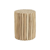 BEISTELLTISCH - Teakholz - Naturfarben - LUTIANA - Naturfarben, Holz (35/35/46cm) - Vente-Unique