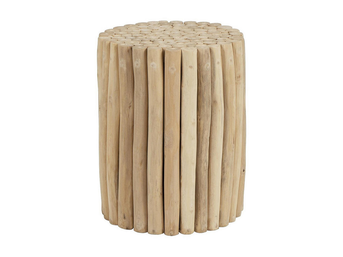 BEISTELLTISCH - Teakholz - Naturfarben - LUTIANA - Naturfarben, Holz (35/35/46cm) - Vente-Unique