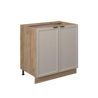 KÜCHENUNTERSCHRANK Fame-Line GrauBeige 80 cm mit Regal, ohne Arbeitsplatte - Honigeiche/Eiche Wotan, Holzwerkstoff (80/82/51.6cm) - Vicco