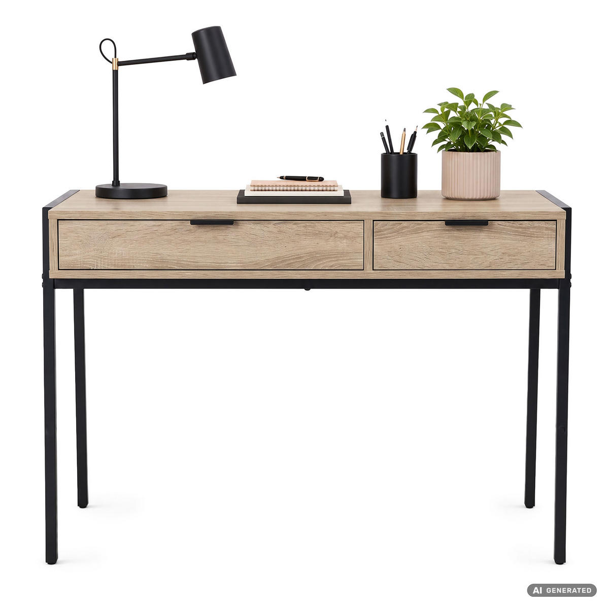 SCHREIBTISCH ZENTIA 100 cm Sonoma Eiche - Schwarz/Sonoma Eiche, Holzwerkstoff (100/45/80.5cm) - Akord
