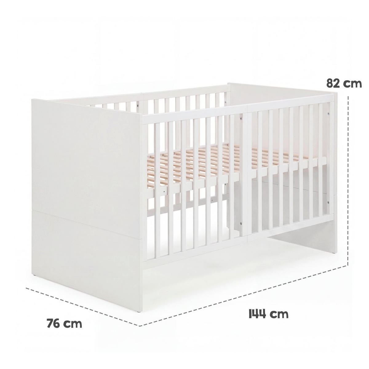 BABYBETT Lilo 70 x 140 cm - Weiß, Holzwerkstoff (70/140cm) - Roba