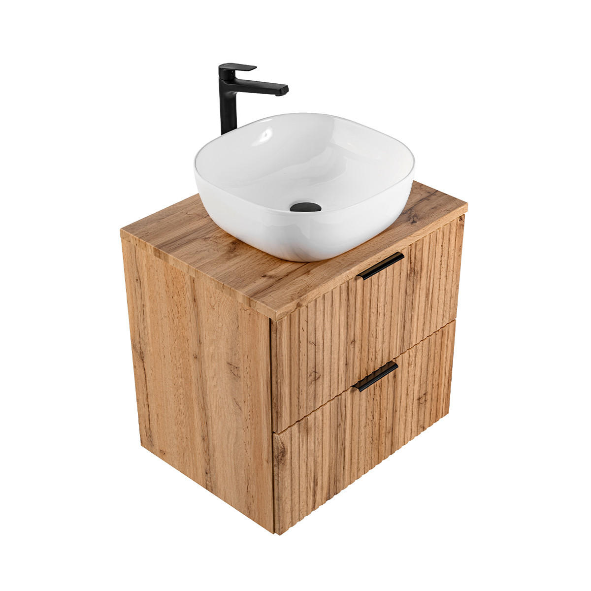 WASCHTISCH 60.6cm Adriel Holz in Eichenoptik - Braun, Holzwerkstoff (60.6/59/46cm) - Petits-meubles