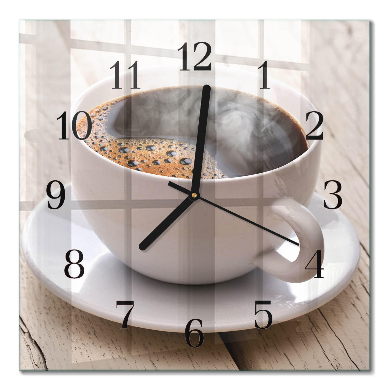 WANDUHR 30x30 cm - Kaffee - Braun, Glas (30/30/0.4cm) - TULUP