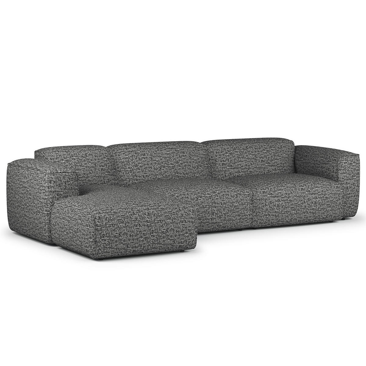 3-SITZER ECKSOFA mit Longchair - Schwarz/Grau, Kunststoff/Textil (317/173cm) - home24