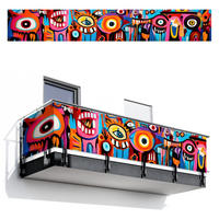 BALKON-SICHTSCHUTZ Abstrakt - Gesicht - Farbenfroh - Multicolor, Kunststoff (500/75cm) - MuchoWow
