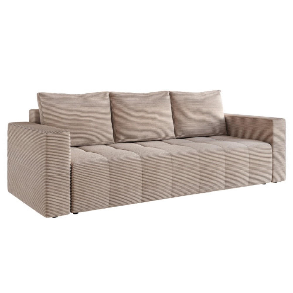 SOFA Dunkelbeige LAG Mit Schlaffunktion - Dunkelbraun/Beige, Textil (233/90/94cm) - Sepro Meble