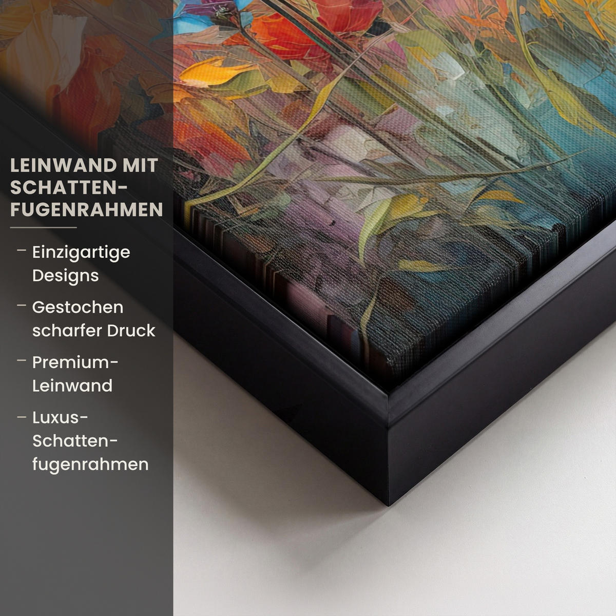 LEINWAND Bilder mit Rahmen - Blumen - Aquarell - Kunst - Botanisch - Natur - 20x30 - Orange, Textil (20/30cm) - MuchoWow