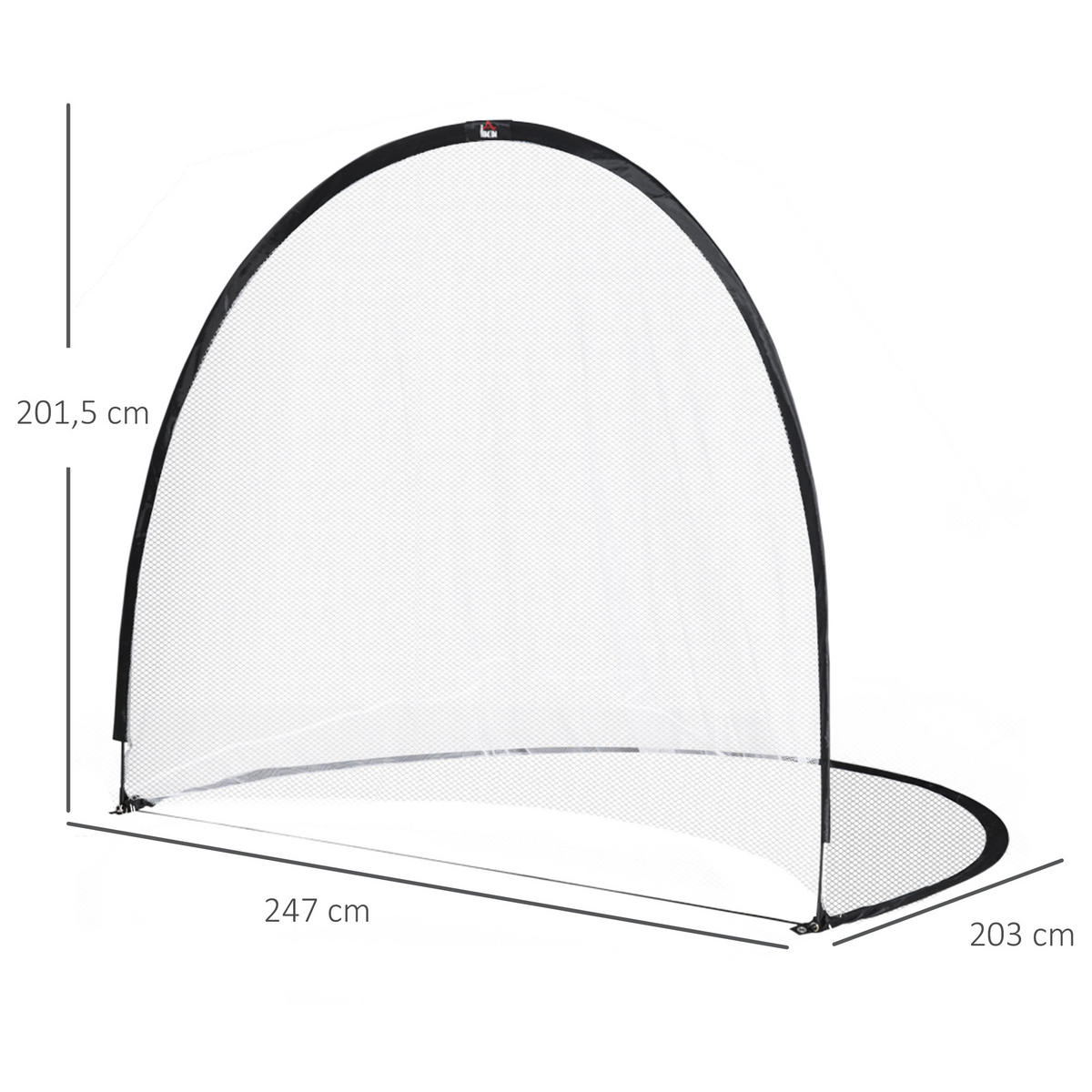 FUSSBALLTOR DE-18593 Pop-Up mit Tragetasche & Heringen Schwarz/Weiß - Schwarz, Kunststoff (203/247cm) - ComfortXL
