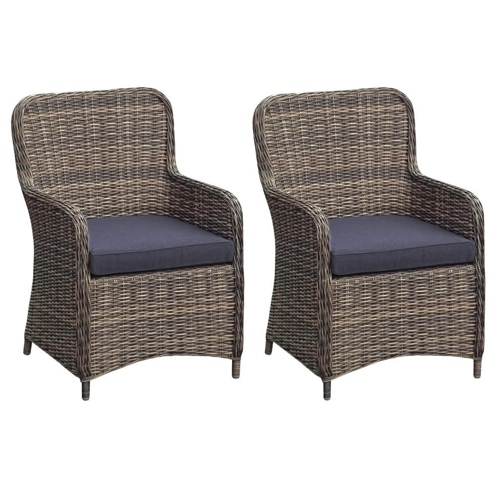 GARTENSTUHL 2er Set Lagos Relaxsessel - Braun, Kunststoff (66/93/62cm) - DELUKE