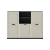 KÜCHENBLOCK R-Line, Sand Landhaus/Anthrazit, 180 cm ohne Arbeitsplatte - Beige/Anthrazit, Holzwerkstoff (180/143/46cm) - Vicco