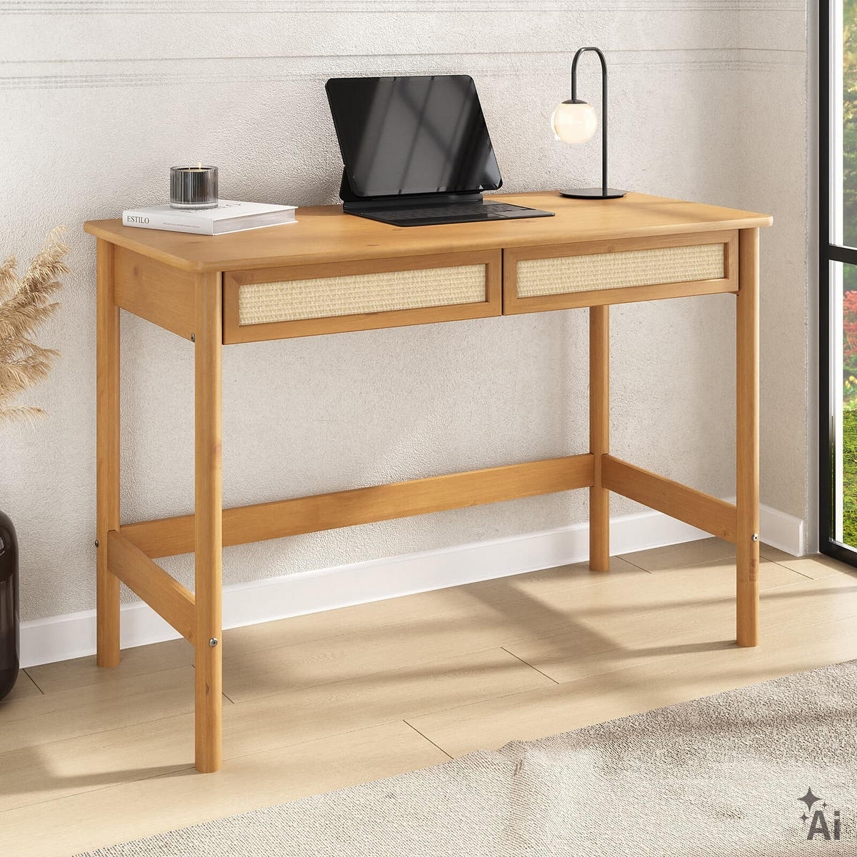 SCHREIBTISCH RODRIGO Eiche - Eichefarben, Holz (110/54/76cm) - IDIMEX
