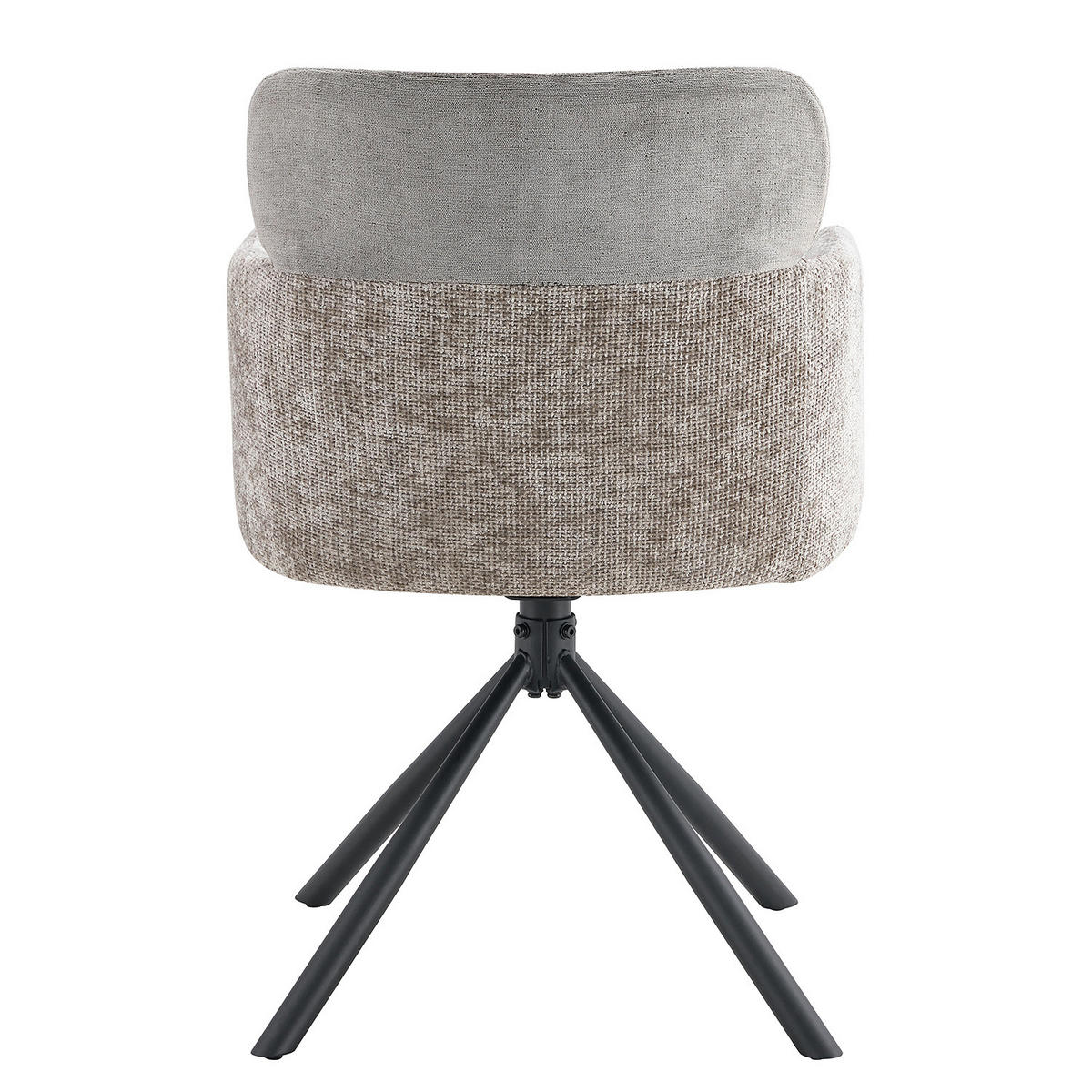 DREHBARER ARMLEHNENSTUHL - Chenille / Eisen - Grau / Schwarz - Grau, Textil/Metall (59/87/62cm) - home24