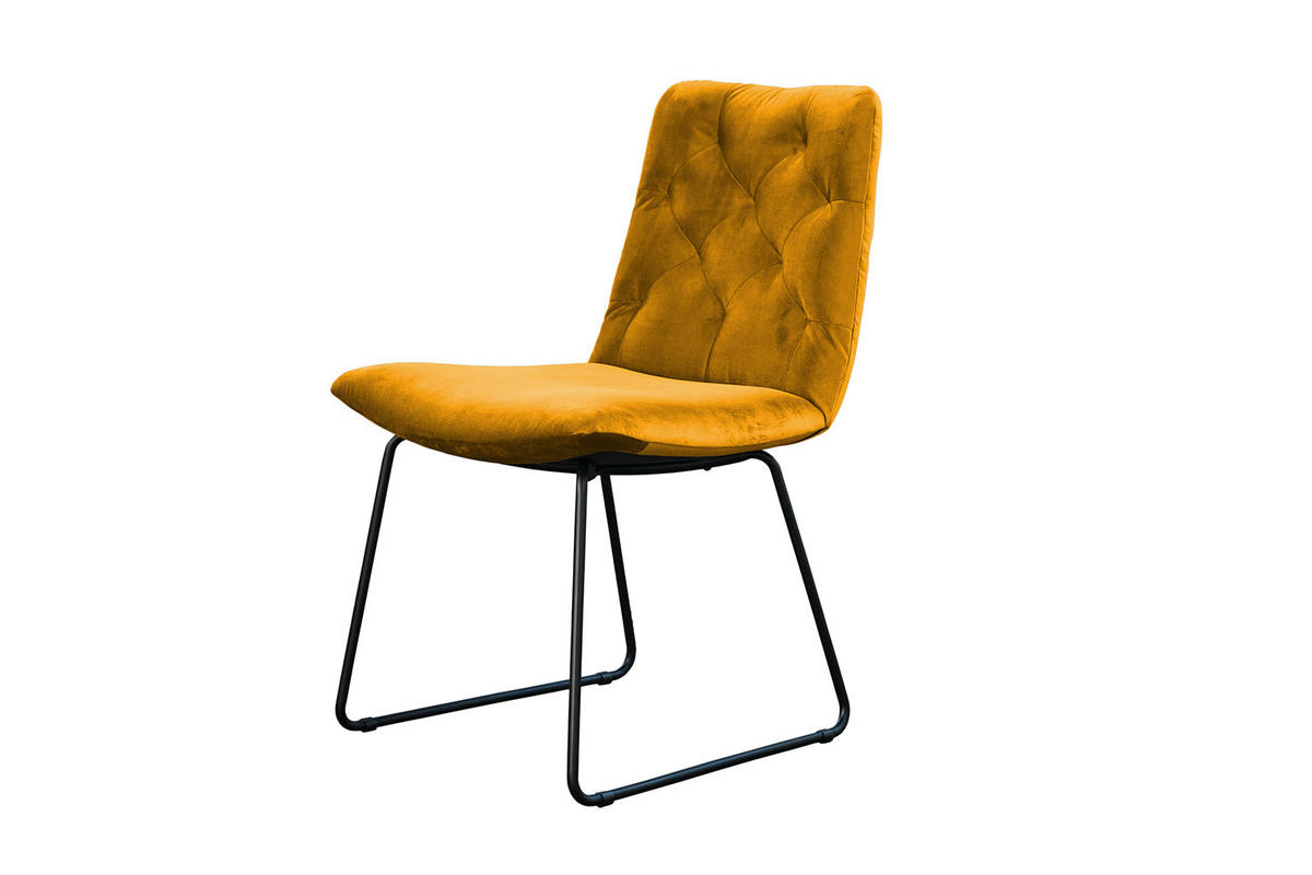 STUHL NEW CHARME Gelb Velvet - Gelb, Textil (52/87/66cm) - KAWOLA