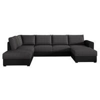 WOHNLANDSCHAFT Wilma, Seite: Links - Schwarz, Holz/Textil (305/85/188cm) - MIRJAN24