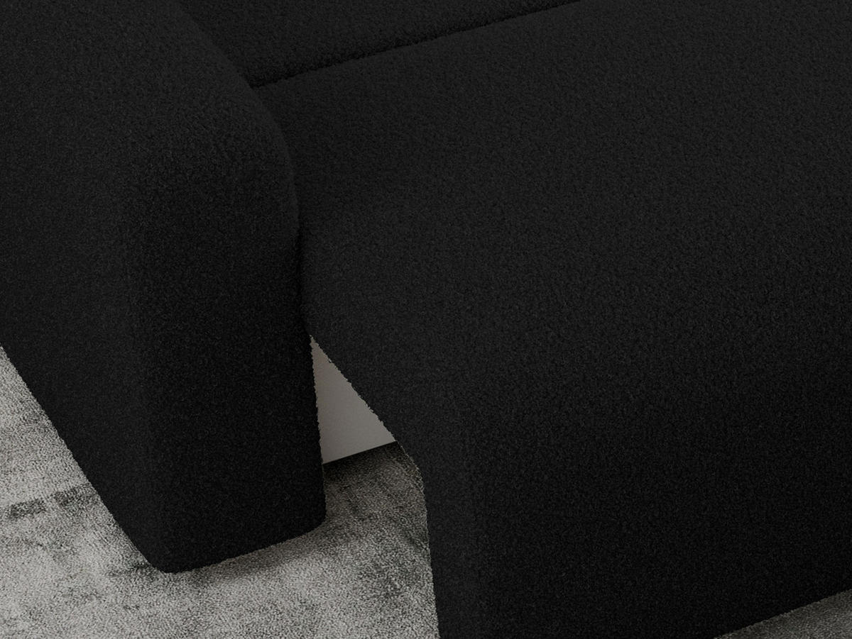 ECKSOFA ARGOS Schwarz Boucle - Schwarz, Kunststoff/Textil (245/150cm) - MKS