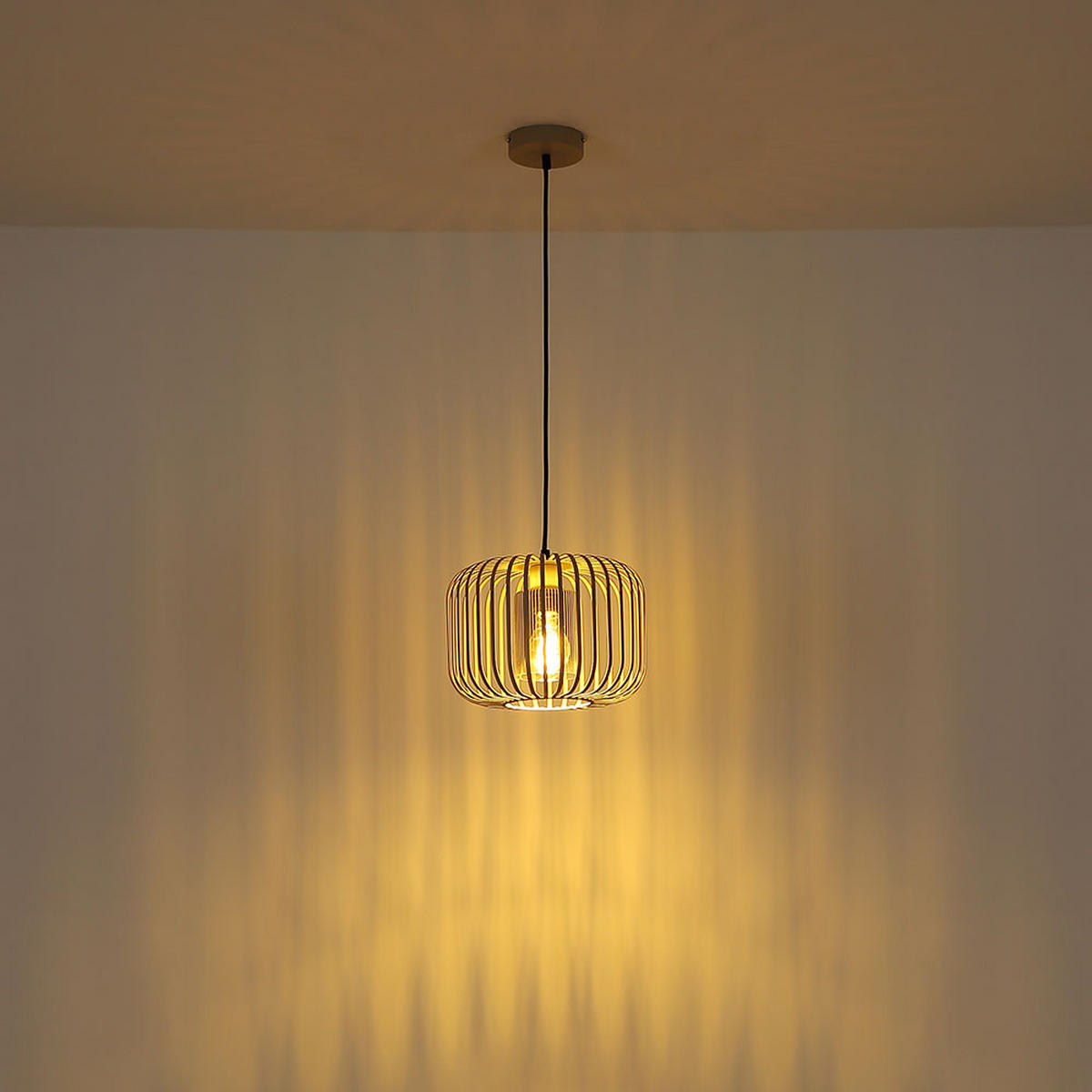 LED HÄNGELEUCHTE ALFRED Metall Beige Rauchfarbe - Beige, Glas (28/28/120cm) - Globo Lighting