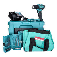 MAKITA DF 333 DSAX6 Akku Bohrschrauber 12 V 30 Nm + 1x Akku 2,0 Ah + Ladegerät + 17 tlg. Zubehörset + Kühlbox - Multicolor, Kunststoff (42/66/23cm) - Makita
