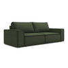 3-SITZER SOFA mit Schlaffunktion Strukturstoff Stoff Grün - Schwarz/Olivgrün, Kunststoff/Textil (255/85/105cm) - Makamii
