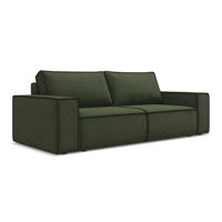 3-SITZER SOFA mit Schlaffunktion Strukturstoff Stoff Grün - Schwarz/Olivgrün, Kunststoff/Textil (255/85/105cm) - Makamii