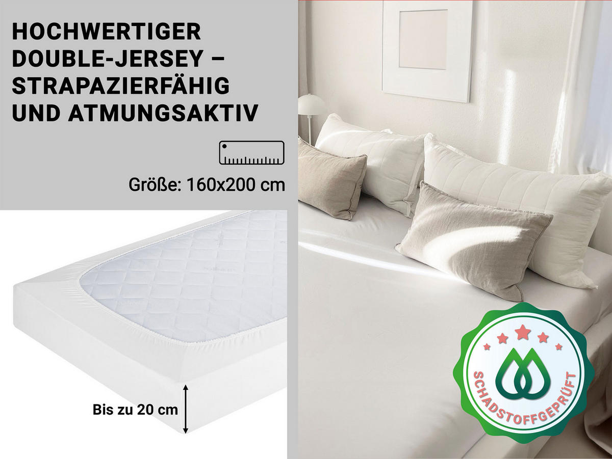 SPANNBETTLAKEN, 160x200 cm, 100% Baumwolle, Weiß - Weiß, Textil (160/200cm) - Zollner