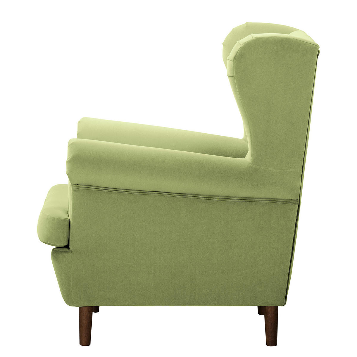 OHRENSESSEL - Dunkelbraun/Grün, Textil (85/101/89cm) - home24