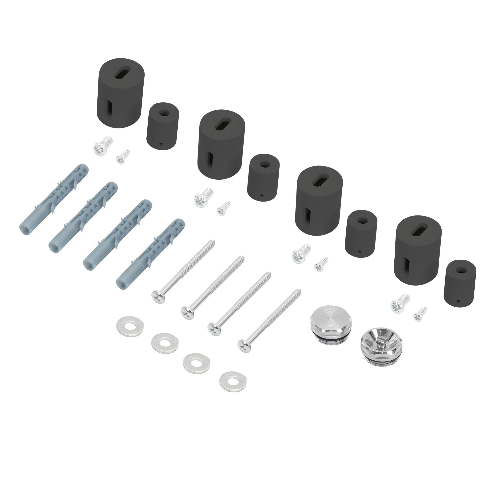 HALTERUNG FÜR DESIGNHEIZKÖRPER Anthrazit - Anthrazit, Kunststoff (2/2/3.5cm) - LuxeBath