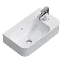 WASCHBECKEN Rechteckig Mit Hahnloch links Weiß 45,5/27/15 cm - Weiß, Keramik (26.5/15.6/45cm) - EMKE