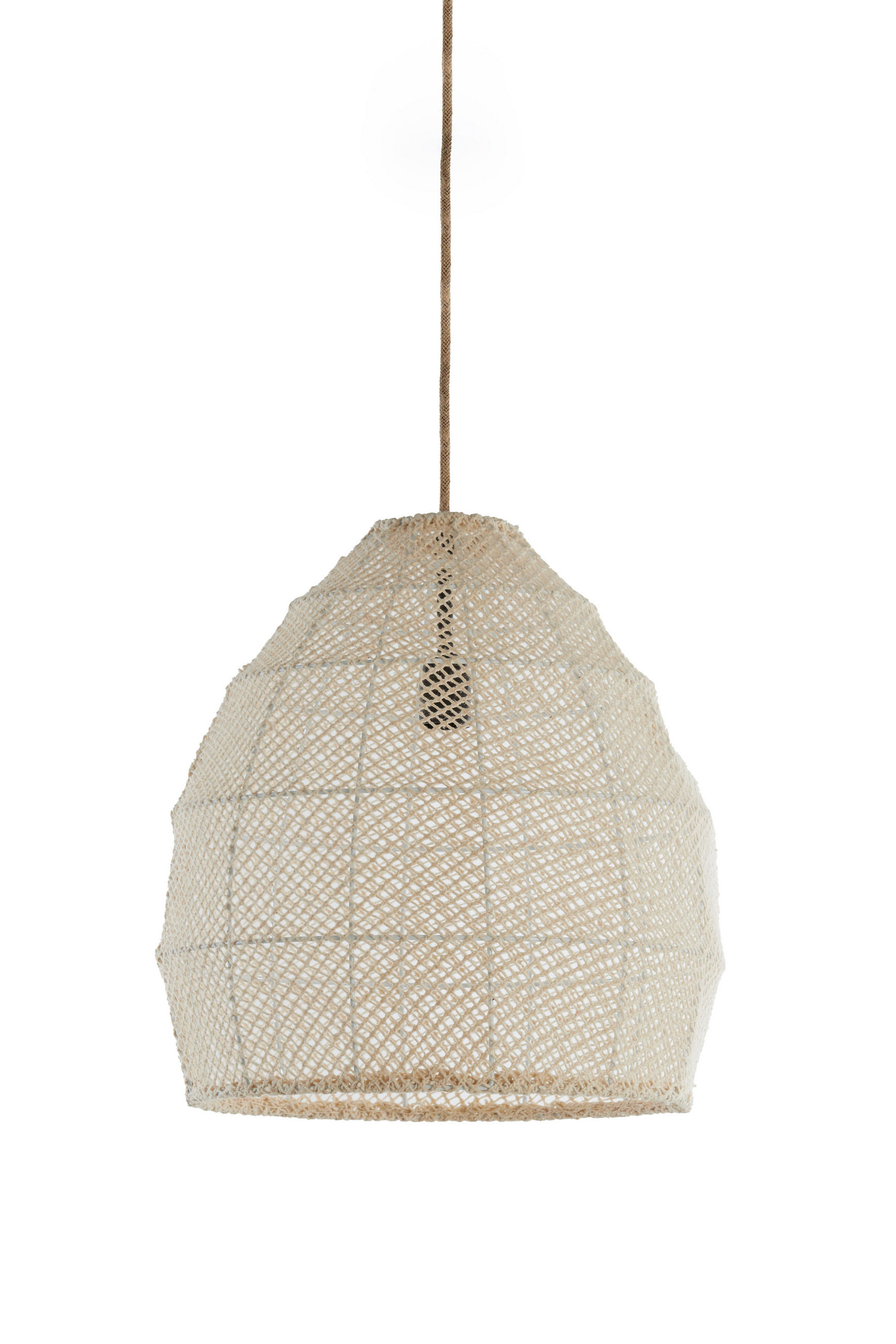 HÄNGELAMPE Makassar Weiß Ø42/42 cm - Weiß, Textil (42/42/42cm) - Light & Living